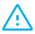 Blue outline warning sign