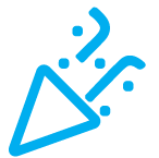 Blue outline party hat