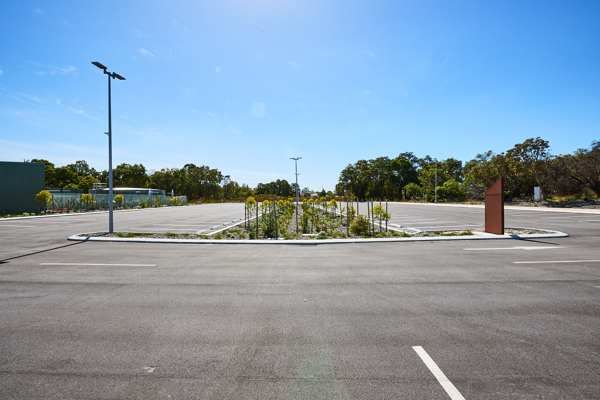 A photo of the carpark at the Sam Kerr Football Centre in Queens Park, Perth