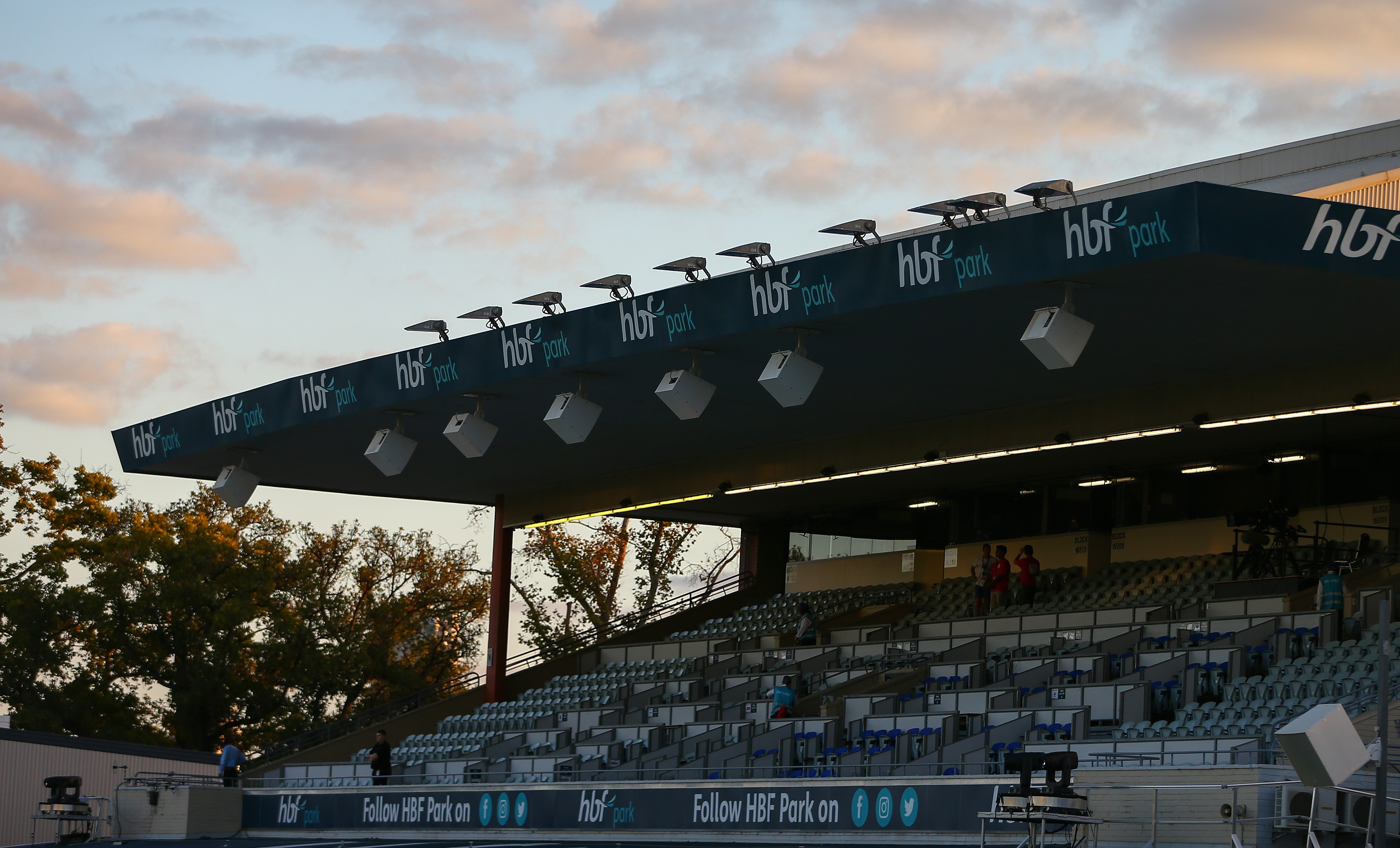 A photo of the upper section of the west stand at HBF Park