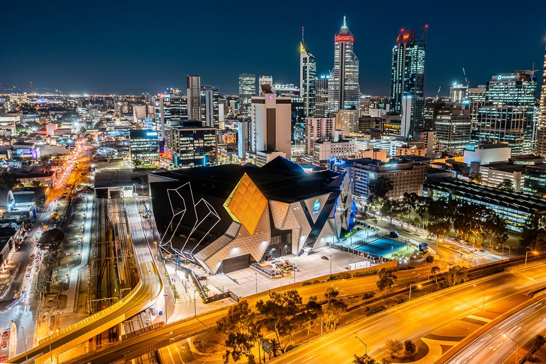 RAC Arena beacon lit up orange