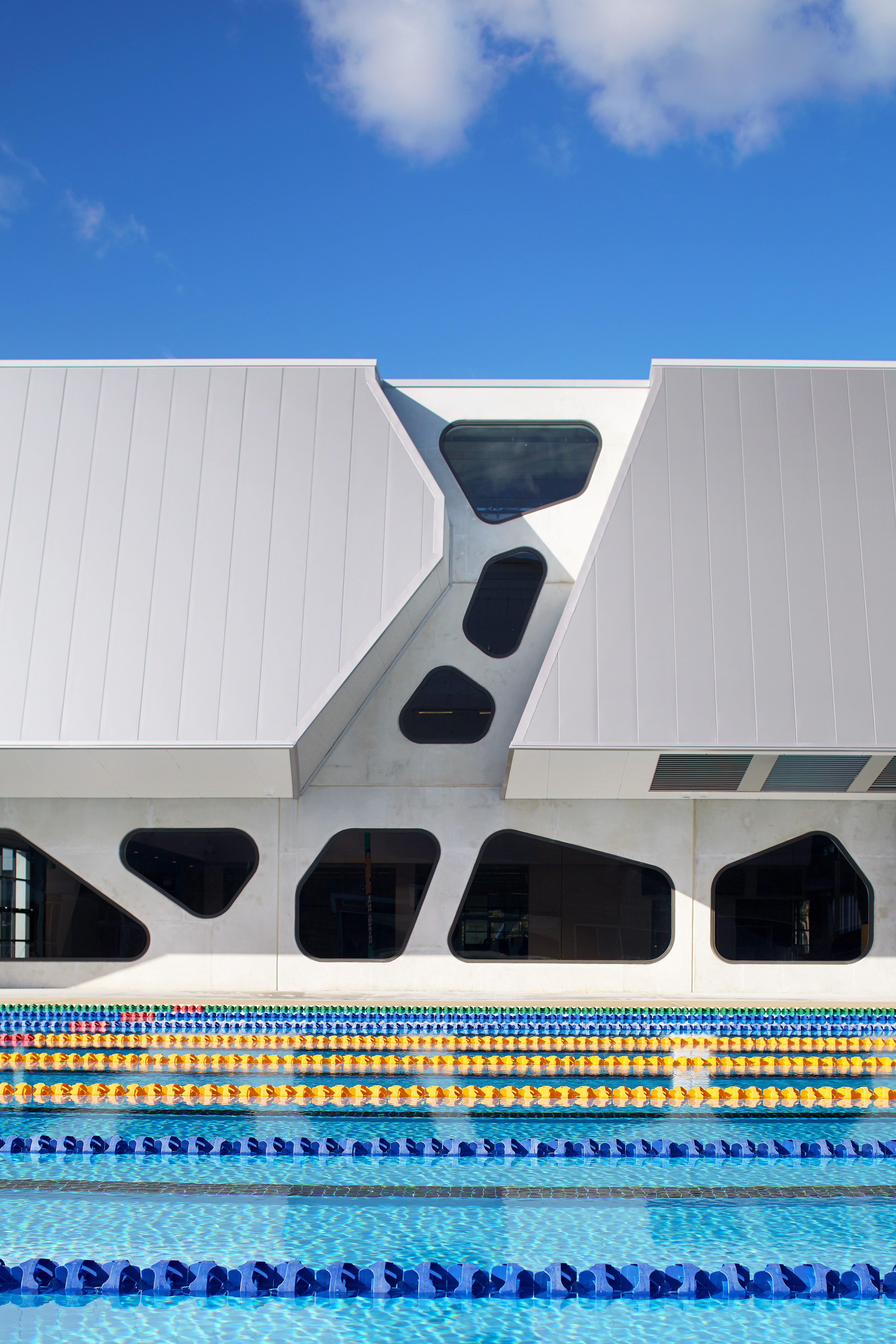 A photo taken of an outdoor pool that backs onto the WA Institute of Sport